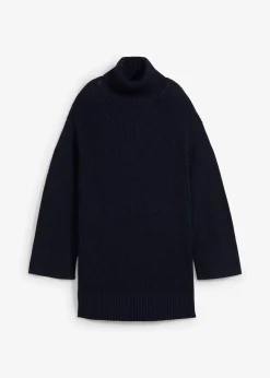 bonprix Pull col roulé oversize en coton mélangé|Femme Maille|Pulls & Gilets