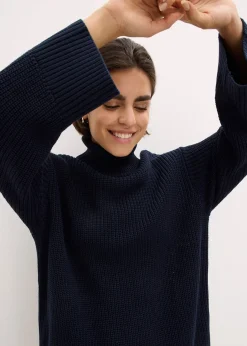 bonprix Pull col roulé oversize en coton mélangé|Femme Maille|Pulls & Gilets