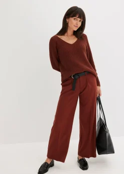 bonprix Pull côtelé 100% coton|Femme Maille|Pulls & Gilets