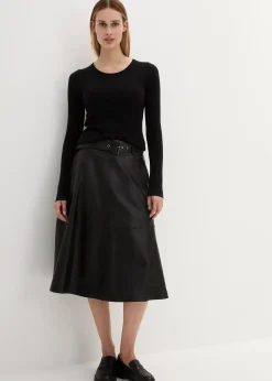 Femme bonprix Maille|Premium|Pull côtelé en laine mérinos