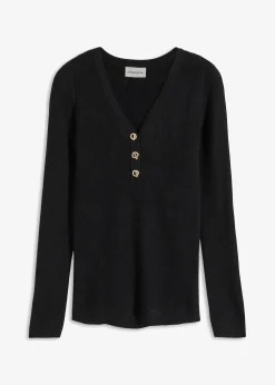 bonprix Pull côtelé en viscose mélangée|Femme Maille|Pulls & Gilets