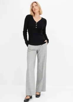 bonprix Pull côtelé en viscose mélangée|Femme Maille|Pulls & Gilets