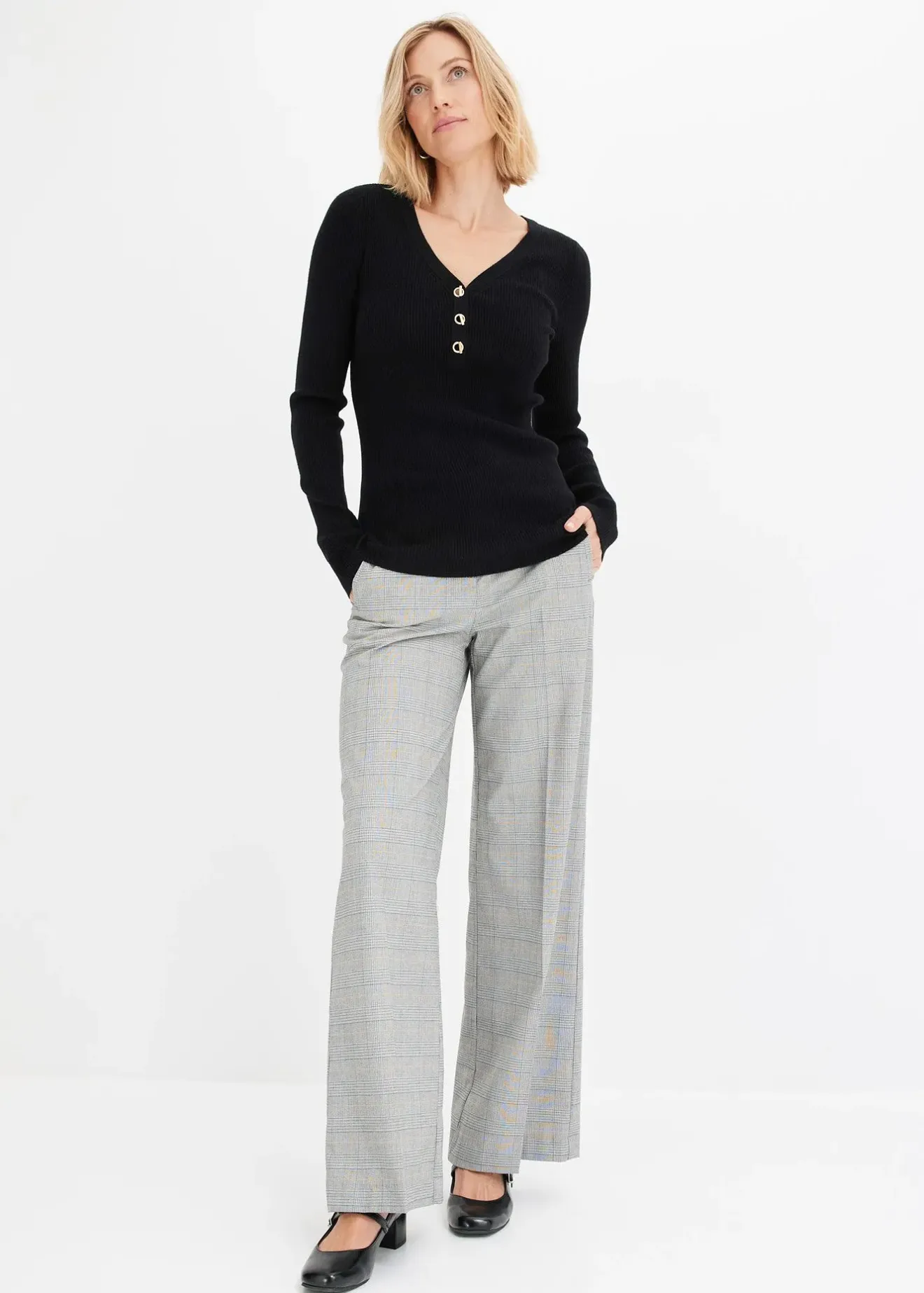 bonprix Pull côtelé en viscose mélangée|Femme Maille|Pulls & Gilets