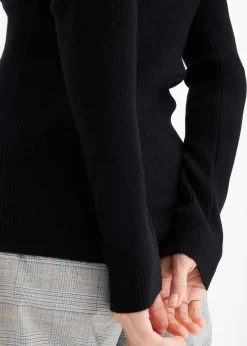 bonprix Pull côtelé en viscose mélangée|Femme Maille|Pulls & Gilets