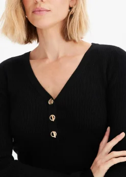 bonprix Pull côtelé en viscose mélangée|Femme Maille|Pulls & Gilets