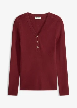 bonprix Pull côtelé en viscose mélangée|Femme Maille|Pulls & Gilets