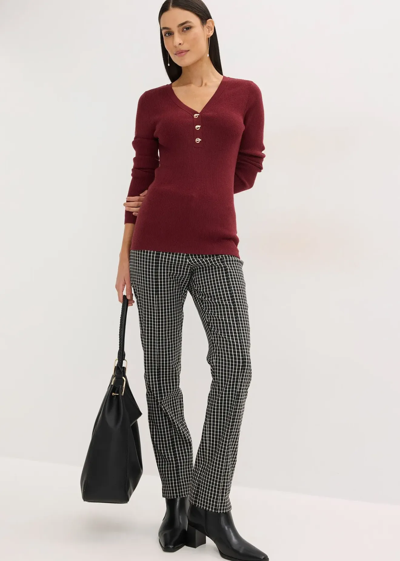 bonprix Pull côtelé en viscose mélangée|Femme Maille|Pulls & Gilets