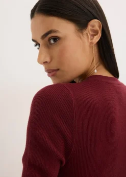 bonprix Pull côtelé en viscose mélangée|Femme Maille|Pulls & Gilets