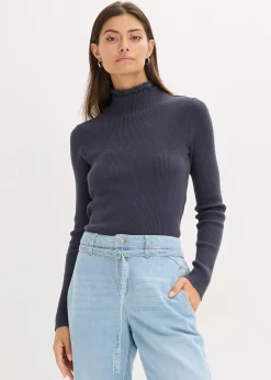 bonprix Pull côtelé en viscose mélangée fluide|Femme Maille|Pulls & Gilets