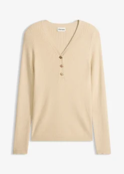 bonprix Pull côtelé en viscose mélangée|Femme Maille|Pulls & Gilets