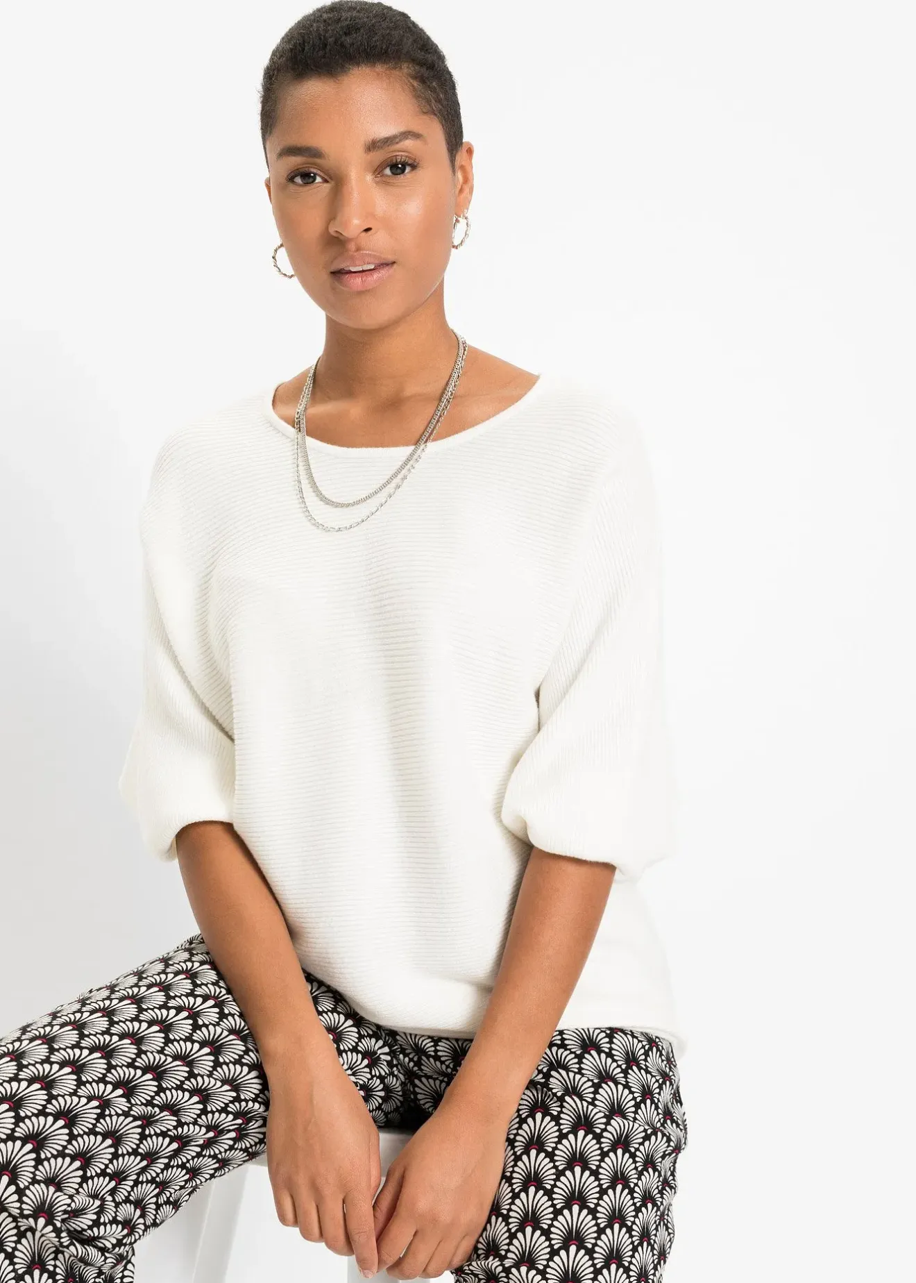 bonprix Pull côtelé oversize|Femme Maille|Pulls & Gilets