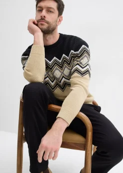 bonprix Pull doux à motif norvégien|Homme Pulls & Gilets