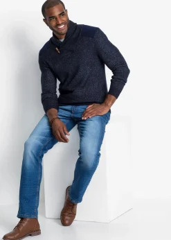 bonprix Pull en fine maille à col châle|Homme Pulls & Gilets