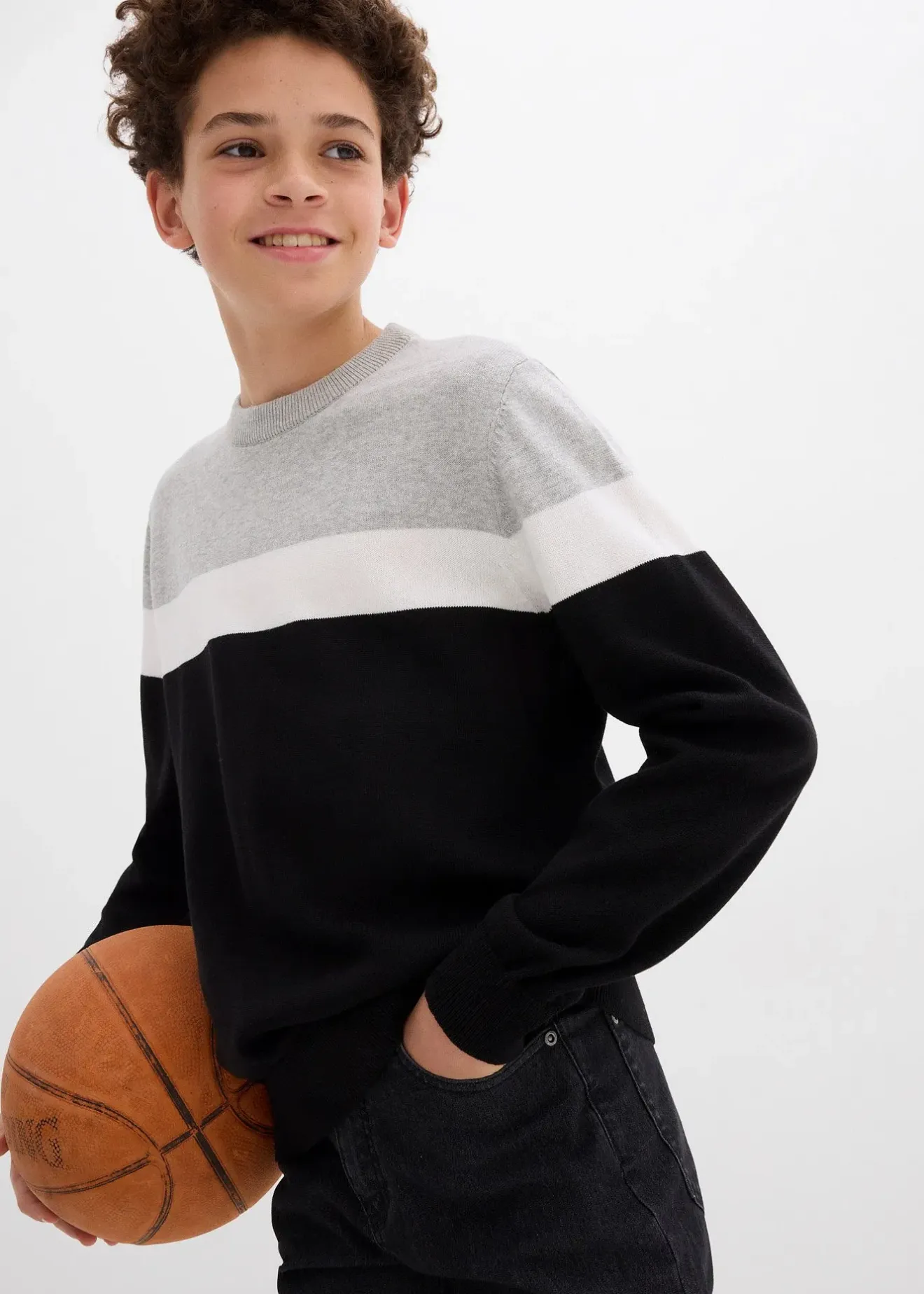 bonprix Pull en fine maille 100% coton|Enfant Vêtements Enfant|Garçons 9-16 Ans·Pulls & Sweats