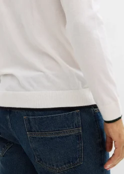 Homme bonprix Pulls & Gilets|Pull en fine maille à détails contrastants