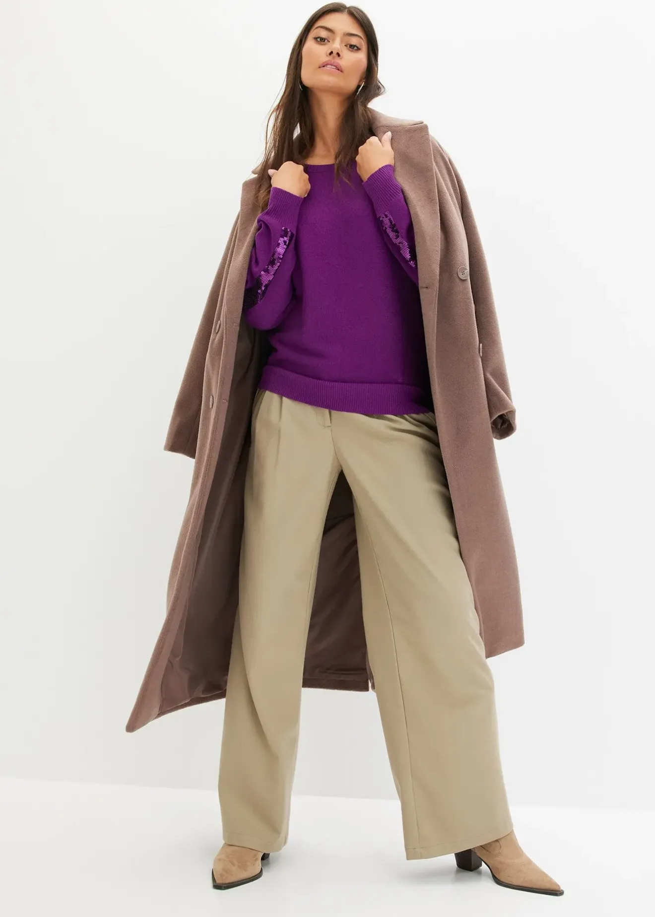 Femme bonprix Maille|Pulls & Gilets|Pull en fine maille à sequins