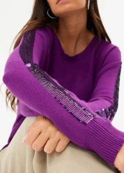 Femme bonprix Maille|Pulls & Gilets|Pull en fine maille à sequins