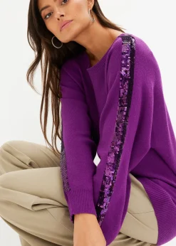 Femme bonprix Maille|Pulls & Gilets|Pull en fine maille à sequins