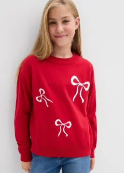 bonprix Pull en fine maille avec détail nœud|Enfant Vêtements Enfant|Filles 9-16 Ans·Pulls & Sweats