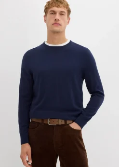 Homme bonprix Pulls & Gilets|Pull en fine maille avec laine mérinos