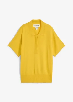 bonprix Pull en fine maille avec col polo|Femme Maille|Premium