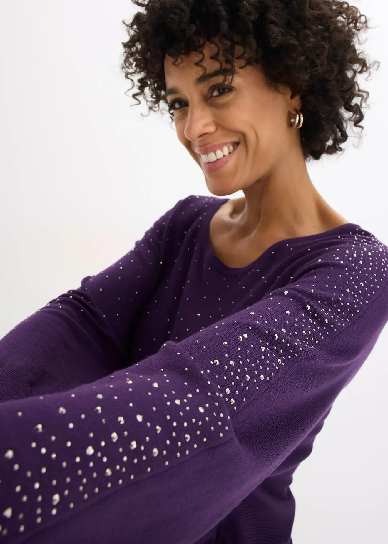 bonprix Pull en fine maille avec strass|Femme Maille|Pulls & Gilets