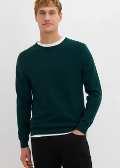 bonprix Pull en fine maille avec laine mérinos|Homme Pulls & Gilets