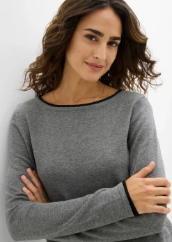 Femme bonprix Maille|Pulls & Gilets|Pull en fine maille de coton mélangé