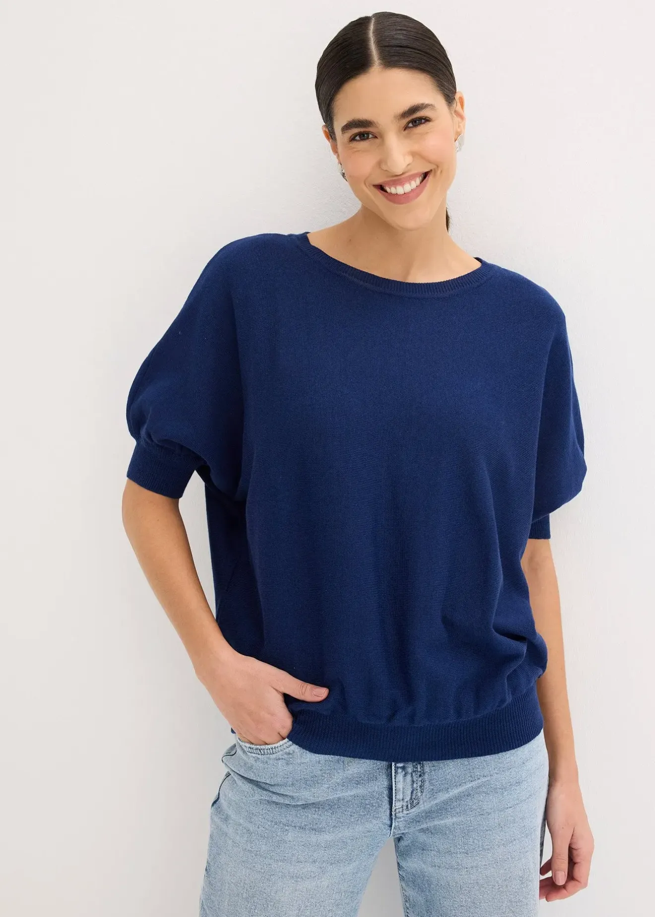 bonprix Pull en fine maille de coton mélangé|Femme Maille|Pulls & Gilets