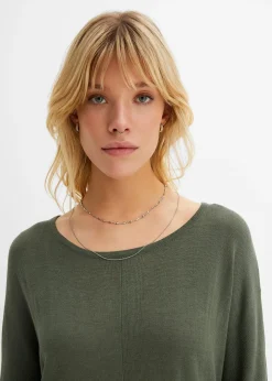 bonprix Pull en fine maille manches 3/4|Femme Maille|Pulls & Gilets