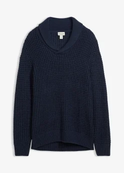 Homme bonprix Pulls & Gilets|Pull en grosse maille à col châle, texture gaufrée