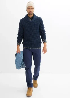 Homme bonprix Pulls & Gilets|Pull en grosse maille à col châle, texture gaufrée