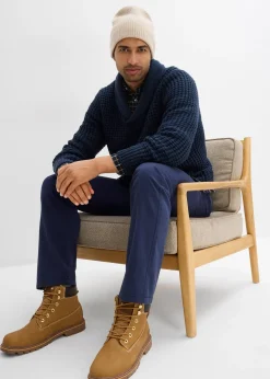 Homme bonprix Pulls & Gilets|Pull en grosse maille à col châle, texture gaufrée