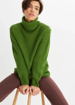 Femme bonprix Maille|Pulls & Gilets|Pull en maille à col roulé