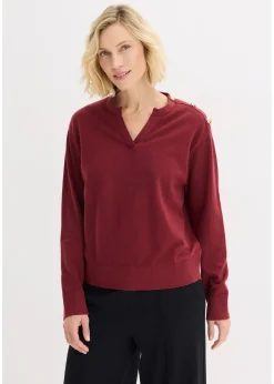 bonprix Pull en maille avec boutons|Femme Maille|Pulls & Gilets