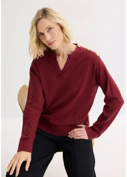 bonprix Pull en maille avec boutons|Femme Maille|Pulls & Gilets