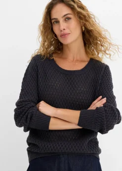 Femme bonprix Maille|Pulls & Gilets|Pull en maille texturée de coton mélangé