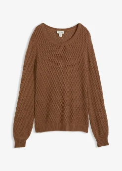 bonprix Pull en maille texturée de coton mélangé|Femme Maille|Pulls & Gilets