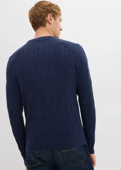 Homme bonprix Pulls & Gilets|Pull en maille torsadée 100% coton