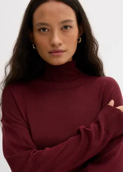 Femme bonprix Maille|Pulls & Gilets|Pull léger en fine maille de viscose majoritaire à large col cheminée