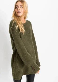 bonprix Pull long à boutons|Femme Maille|Pulls & Gilets