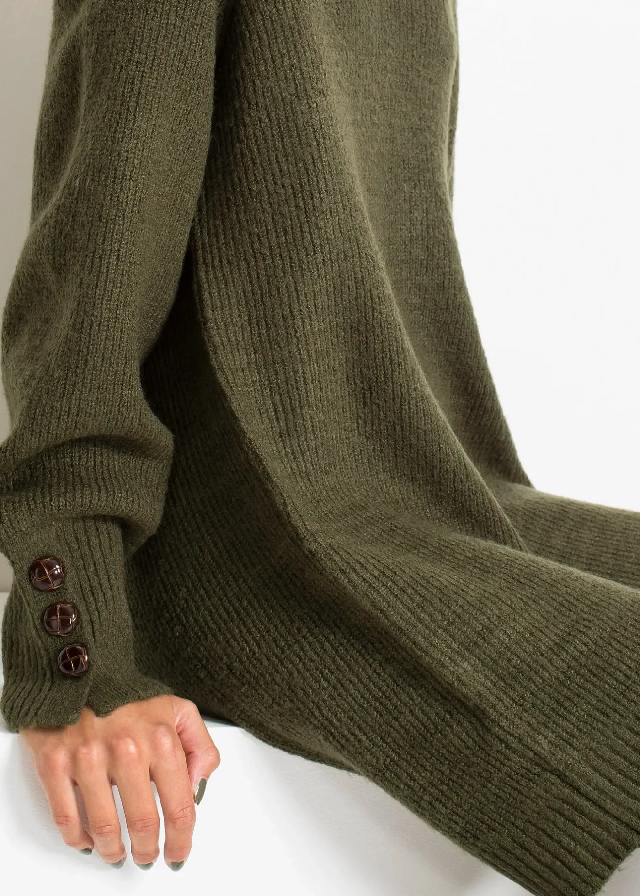 bonprix Pull long à boutons|Femme Maille|Pulls & Gilets