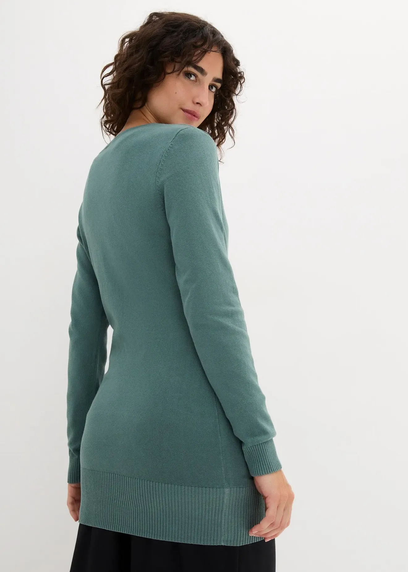 Femme bonprix Maille|Basiques|Pull long basique à col V