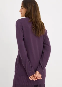 bonprix Pull long basique à col V|Femme Maille|Basiques