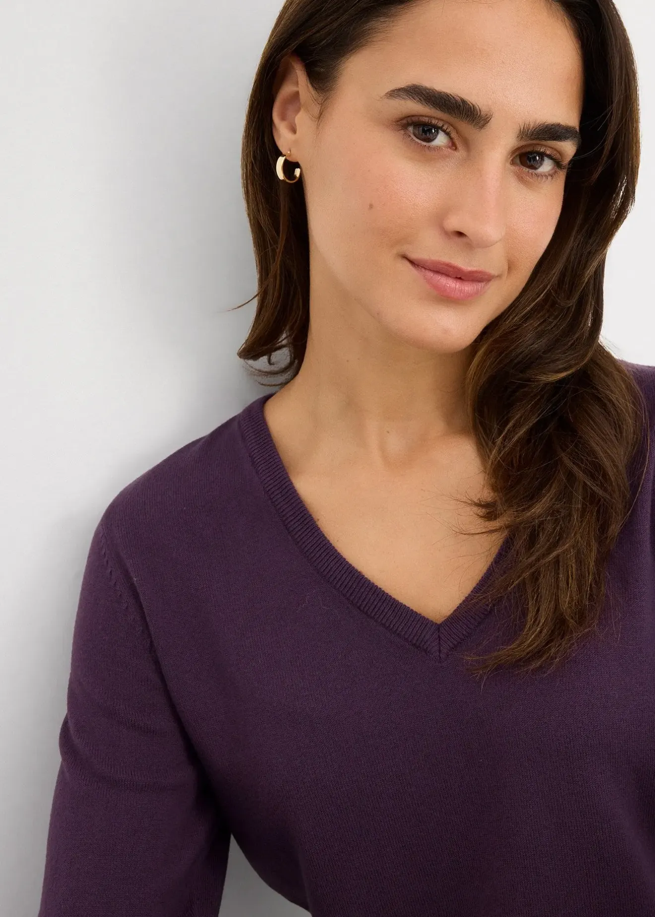 bonprix Pull long basique à col V|Femme Maille|Basiques