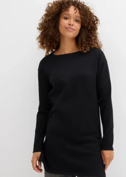 Femme bonprix Maille|Basiques|Pull long en coton recyclé majoritaire