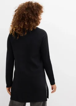 Femme bonprix Maille|Basiques|Pull long en coton recyclé majoritaire