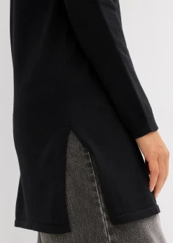 Femme bonprix Maille|Basiques|Pull long en coton recyclé majoritaire