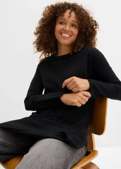 Femme bonprix Maille|Basiques|Pull long en coton recyclé majoritaire