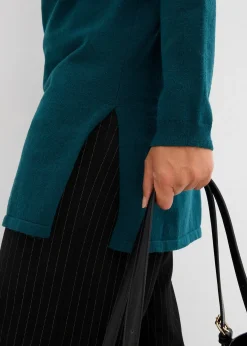 Femme bonprix Maille|Basiques|Pull long en coton recyclé majoritaire